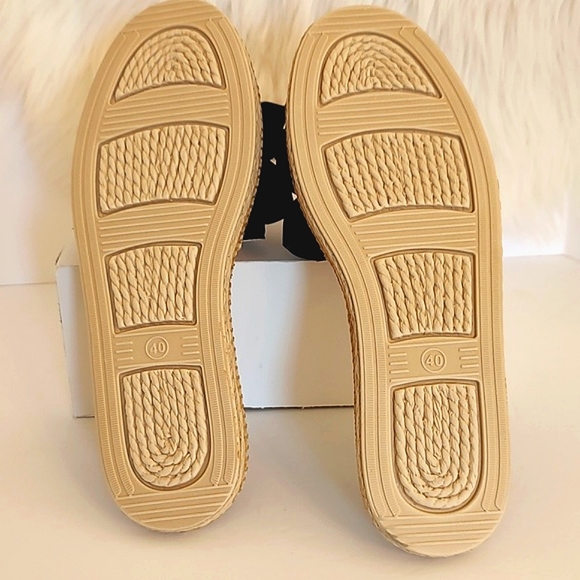 Vie Benie Womens Flat Slip On Ruffle Front Raffia Sole Sandals/Size 40 - Picture 8 of 9